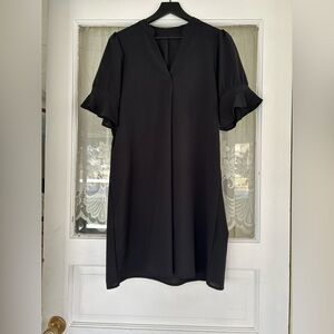 Elegant Black Ruffle Sleeve Dress